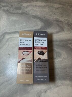 Exfoliating Rice & Black Rice Ampoule Duo - White & Black